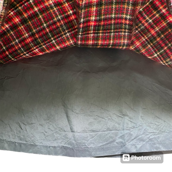 Loft Petites 8P Wool Blend Plaid Skirt Front Pleat Red Green Christmas - Picture 3 of 7